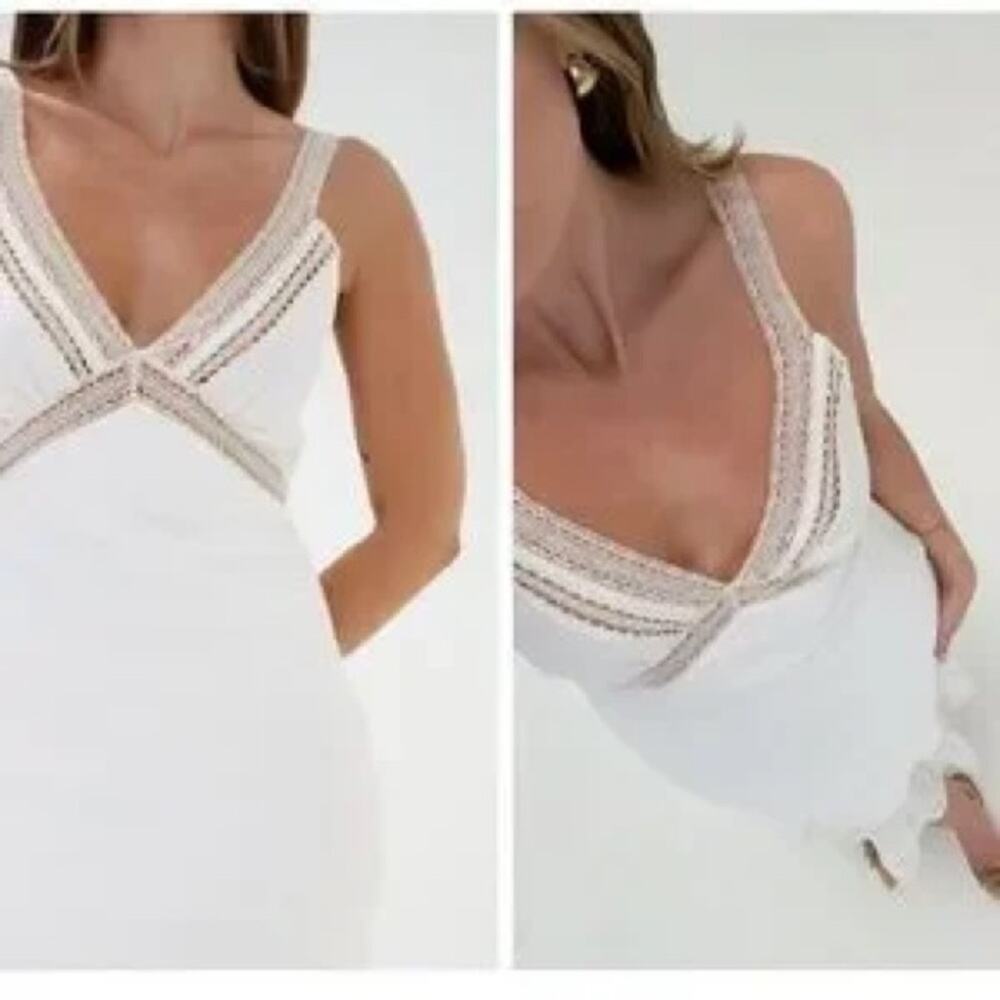 NWT REVOLVE RUMORED Rosita 100% cotton crochet lace slip dress US 8 - Picture 2 of 11